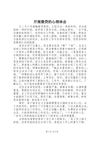 开展微贷的心得体会