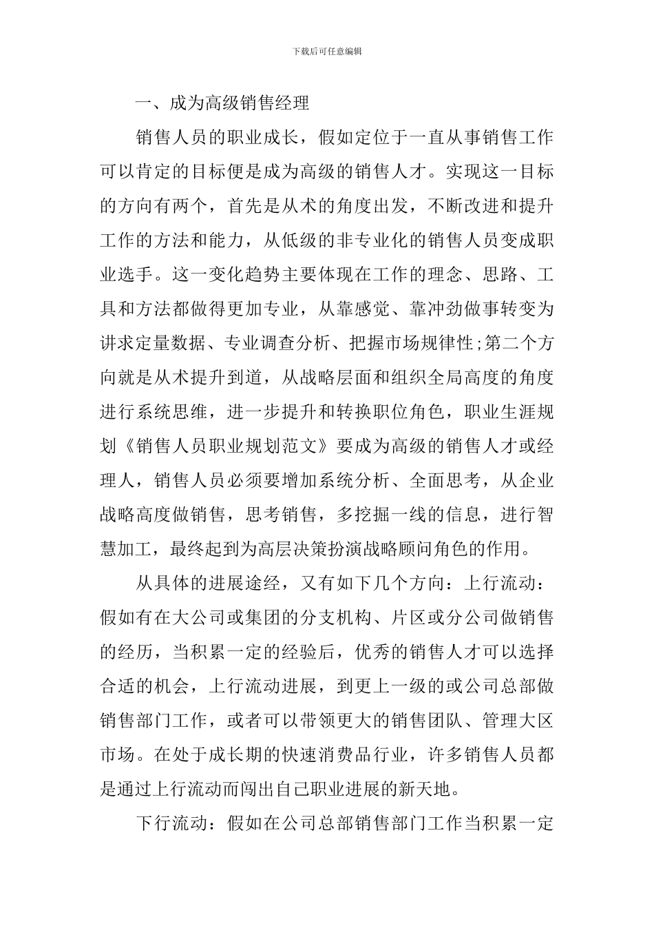 销售职业规划范文_第2页