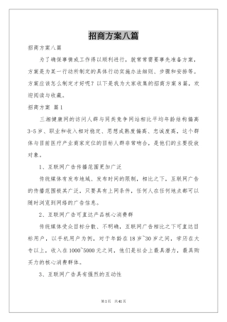 招商方案八篇