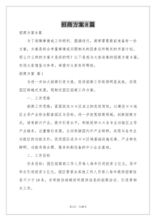 招商方案8篇