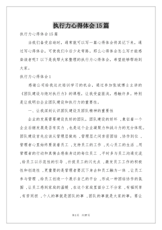 执行力体会心得15篇