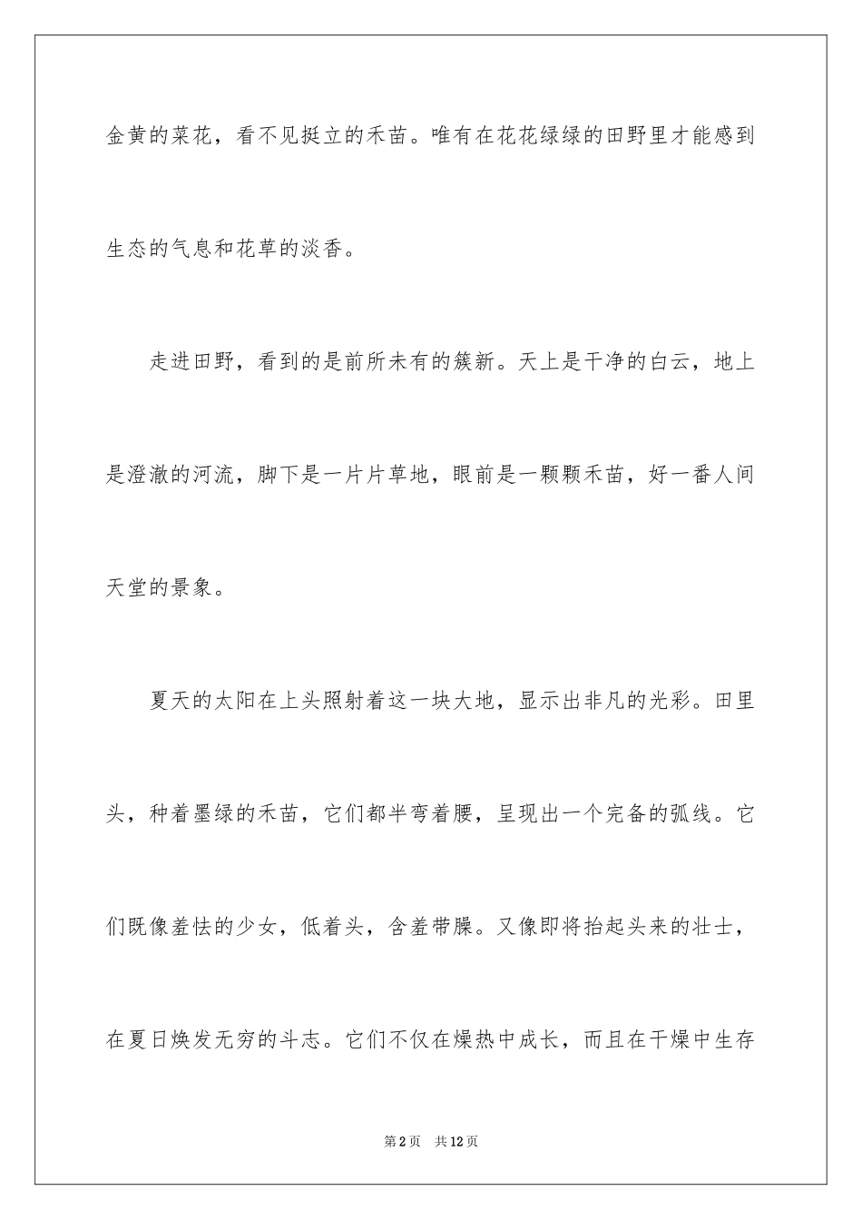 2024夏天写景作文600字_第2页