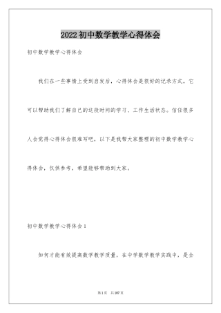 2024初中数学教学心得体会_2
