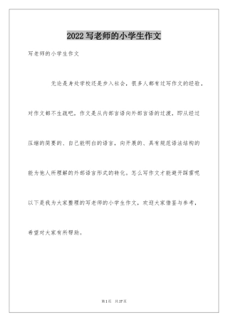 2024写老师的小学生作文_1