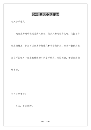 2024冬天小学作文_14