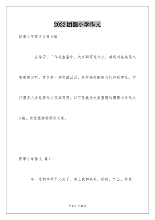 2024团圆小学作文_2