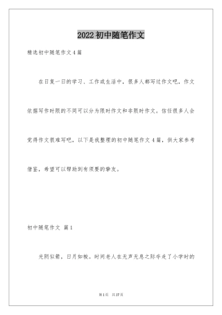 2024初中随笔作文_6