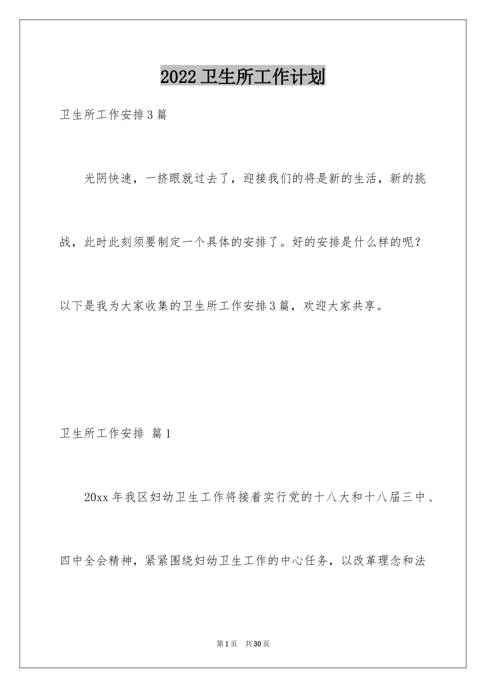 2024卫生所工作计划_第1页