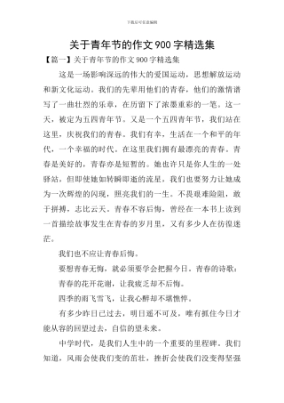 关于青年节的作文900字精选集