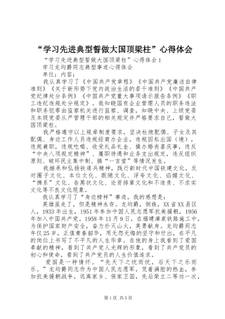 “学习先进典型誓做大国顶梁柱”心得体会