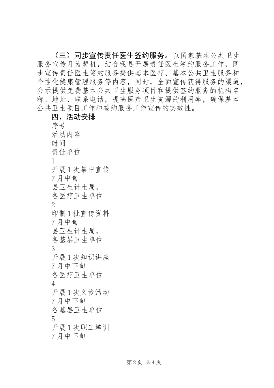 XX年国家基本公共卫生服务项目宣传月实施方案_第2页