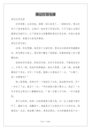 周记打羽毛球