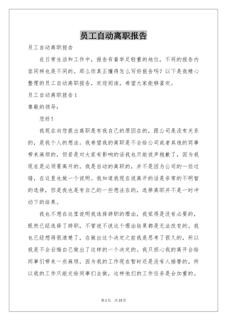员工自动离职报告