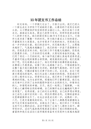 XX年团支书工作总结