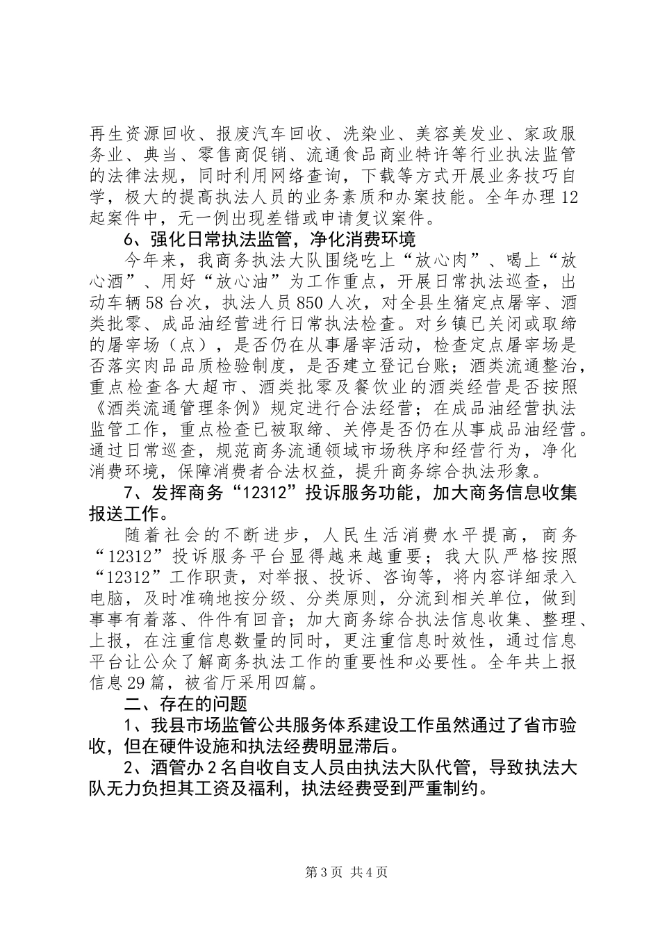 XX年商务综合执法大队工作总结_第3页