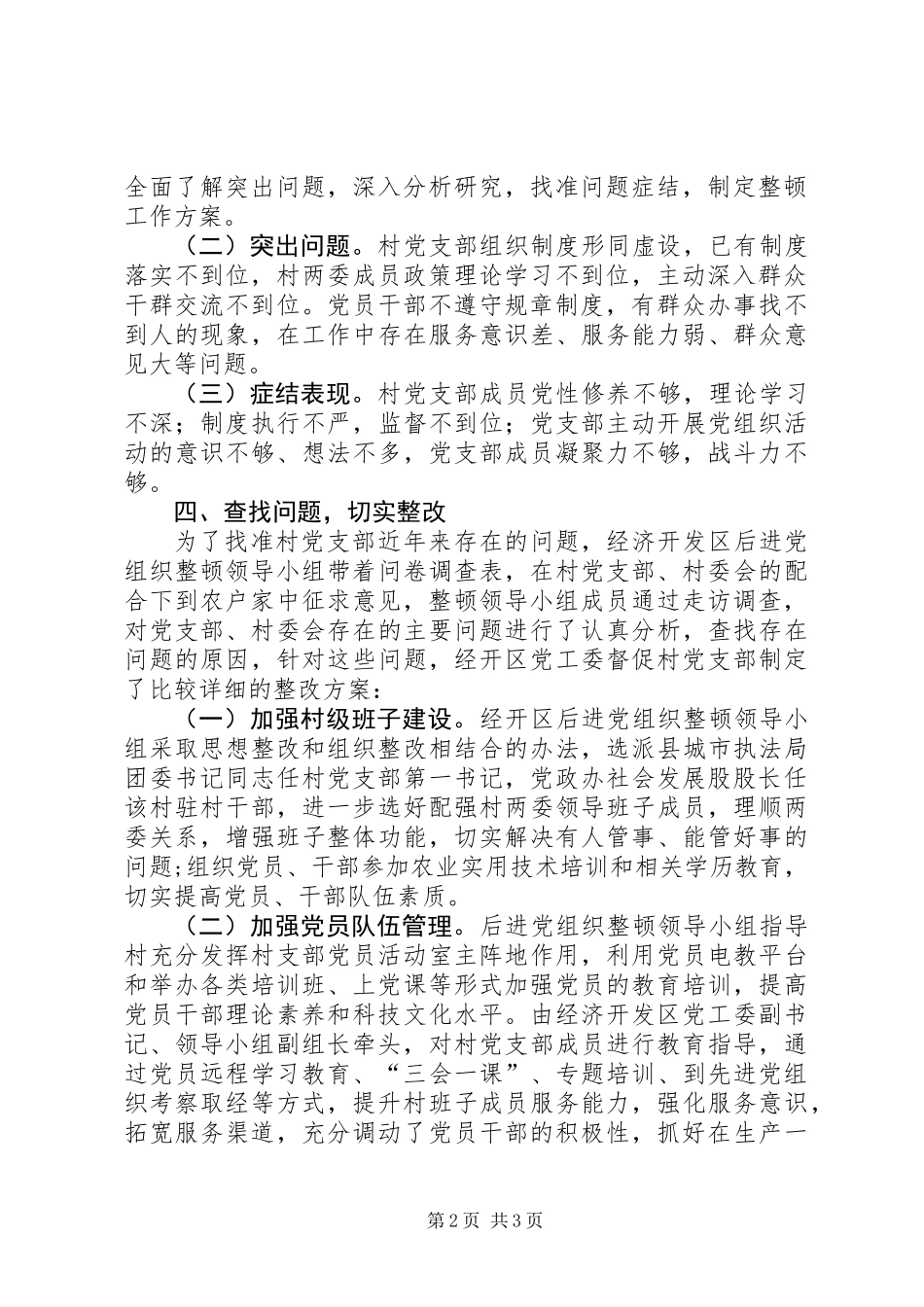 XX年后进村党组织整顿工作总结_第2页