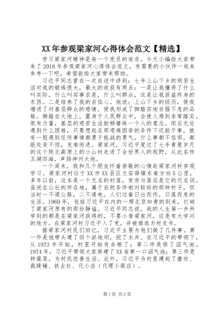 XX年参观梁家河心得体会范文【精选】