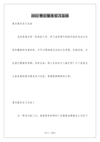 2024售后服务实习总结_3