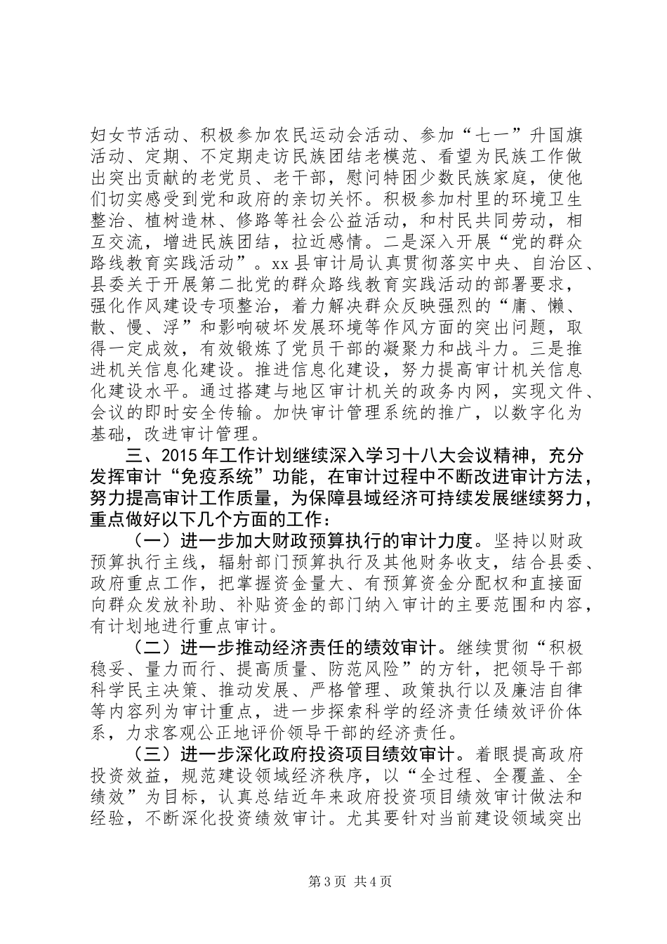 XX年县审计局工作总结及XX年工作要点_第3页