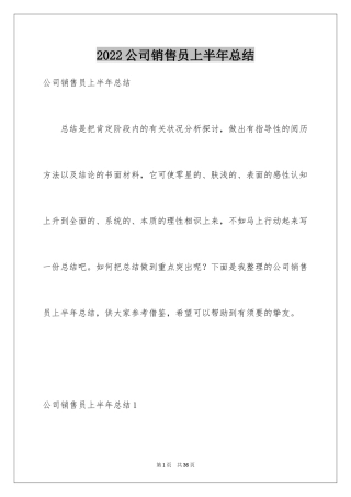 2024公司销售员上半年总结_1