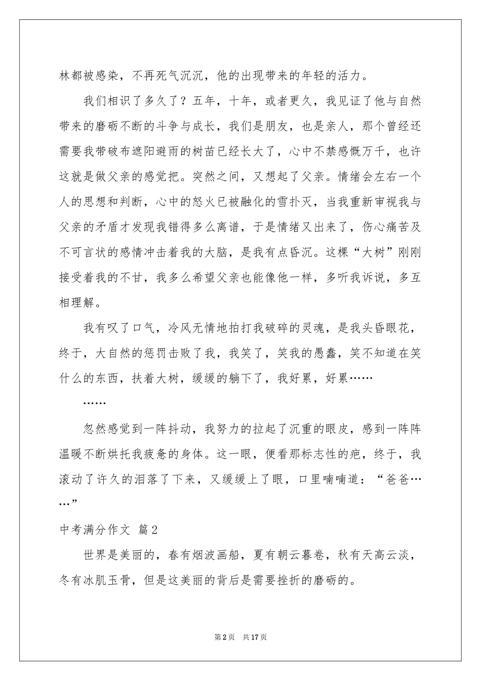 中考满分作文汇总10篇_第2页