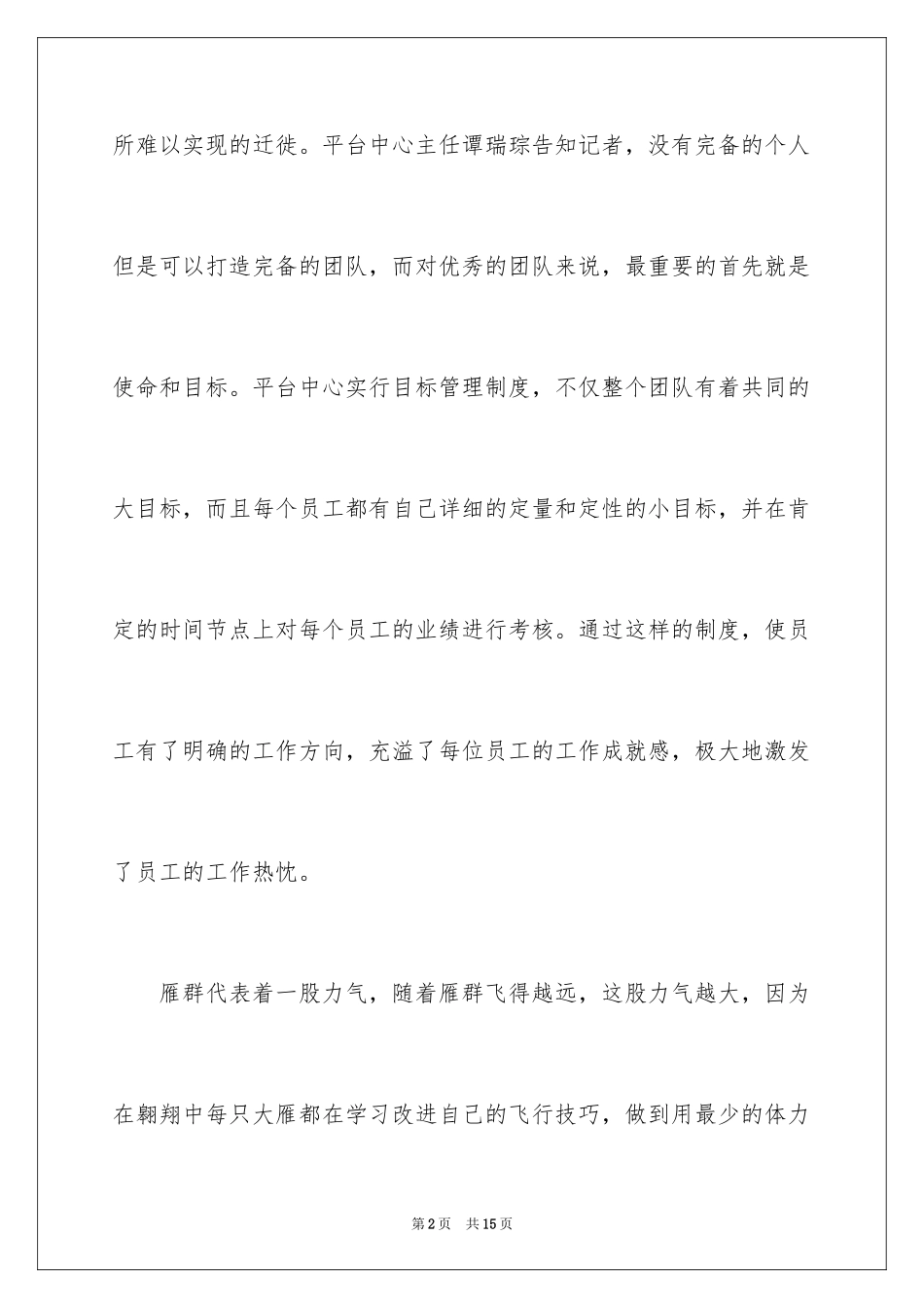 2024大雁团队精神观后感_第2页