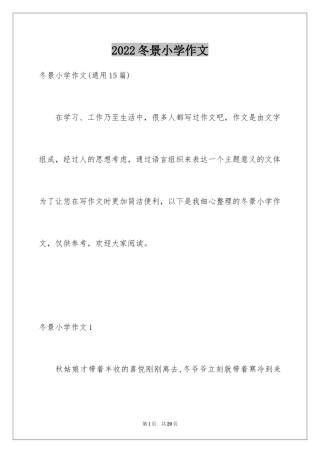 2024冬景小学作文_8