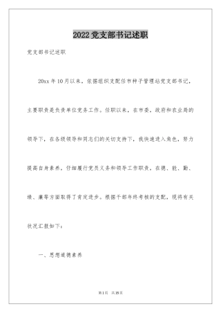 2024党支部书记述职