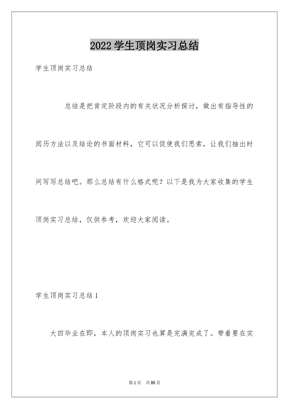 2024学生顶岗实习总结_8_第1页