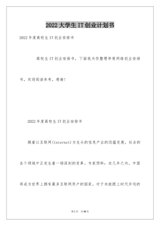 2024大学生IT创业计划书_1