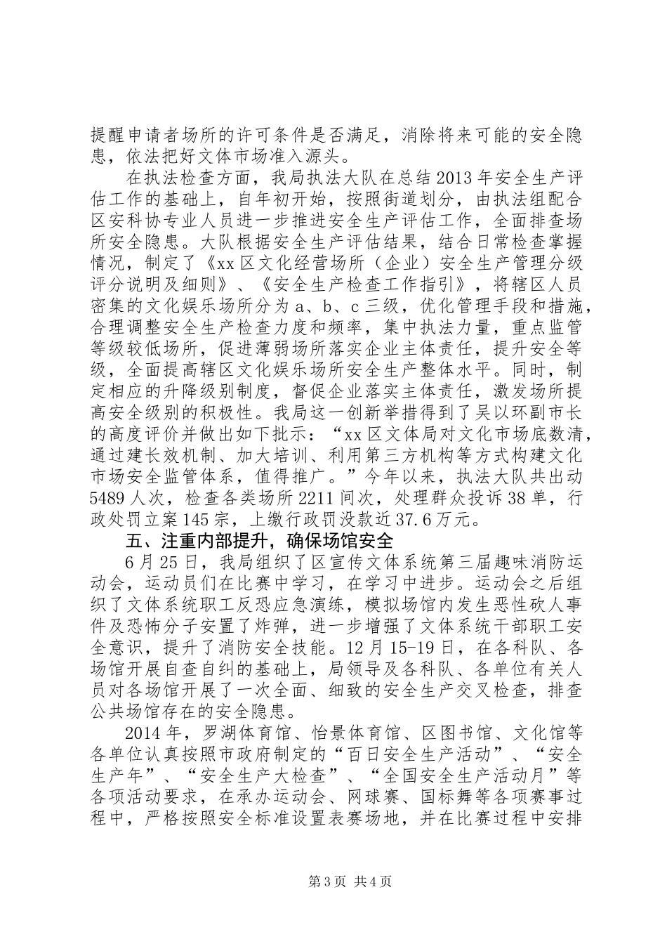 XX年区文化体育局安全生产工作总结报告_第3页