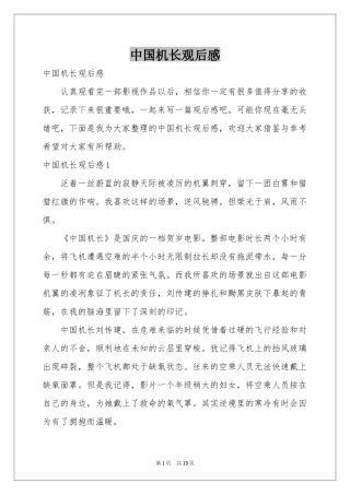 中国机长观后感