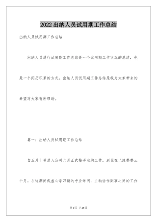 2024出纳人员试用期工作总结_5
