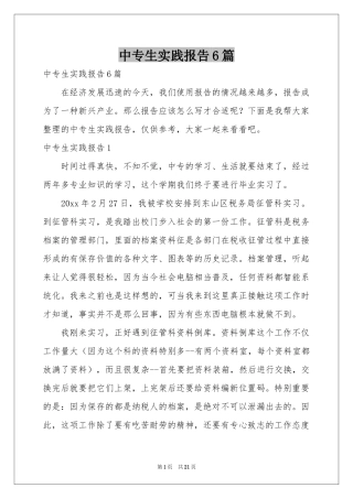 中专生实践报告6篇