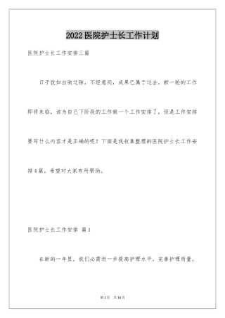2024医院护士长工作计划_3