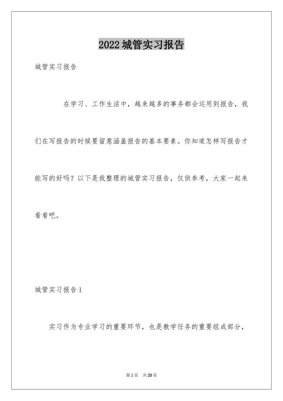 2024城管实习报告_第1页