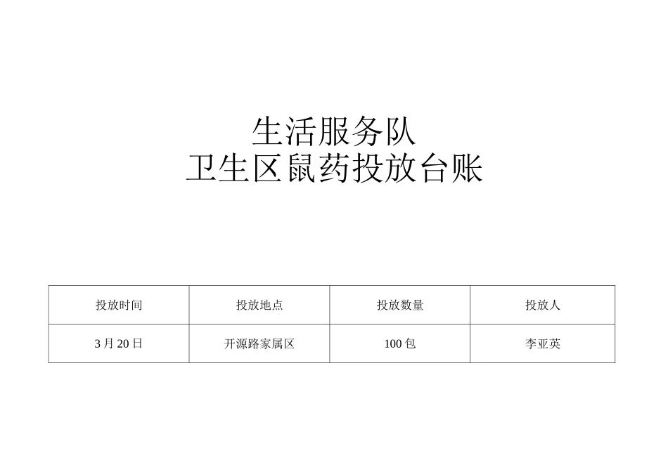 鼠药投放台账_第1页