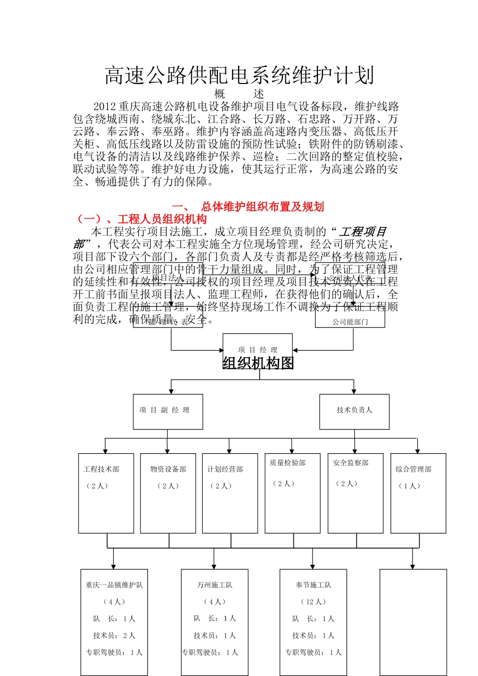 高速公路供配电系统维护计划 (1)_第1页