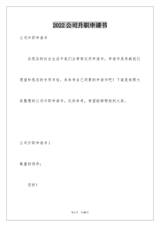 2024公司升职申请书