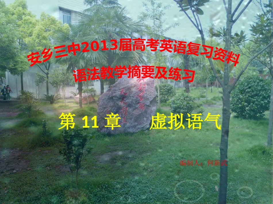 高考英语语法教学摘要及练习 第11章 虚拟语气_第1页