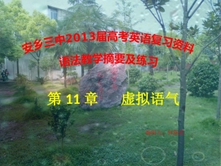 高考英语语法教学摘要及练习 第11章 虚拟语气