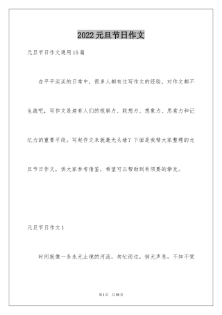 2024元旦节日作文_2