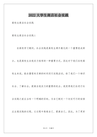 2024大学生商店社会实践