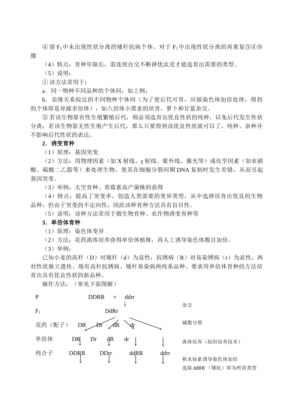 高中生物教材中的育种知识_第2页
