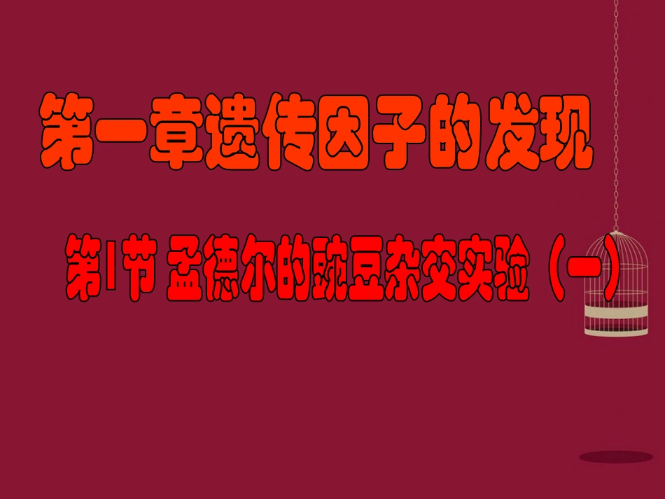 高中生物 第一章 第1节 孟德尔的豌豆杂交实验一课件 新人教版必修2_第2页