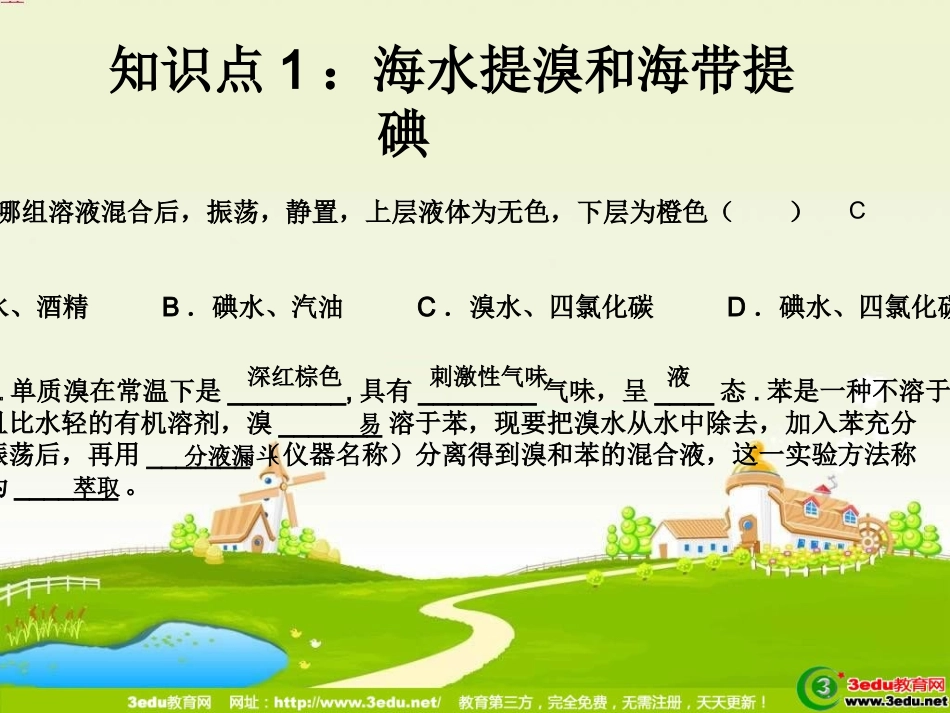 高一化学海水提溴和海带提碘_第1页