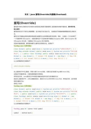 青麦丨Java 重写(Override)与重载(Overload)