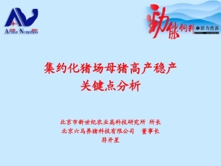 集约化猪场母猪高产稳产关键点分析(符开星)