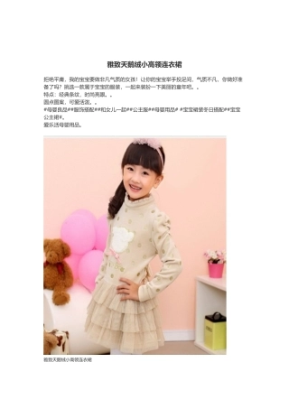 雅致天鹅绒小高领连衣裙