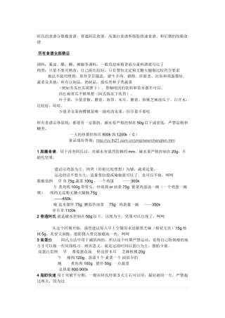 阿氏减肥法-参考食谱